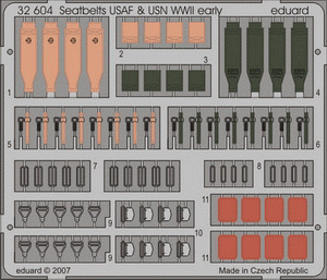 Eduard 32604 Seatbelts USAF &amp;amp; USN WWII early 1/32