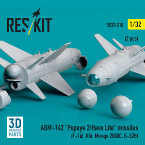RESKIT RS32-0518 AGM-142 &amp;quot;Popeye 2/Have Lite&amp;quot; missiles (2 pcs) (3D Printed) 1/32 – image 2