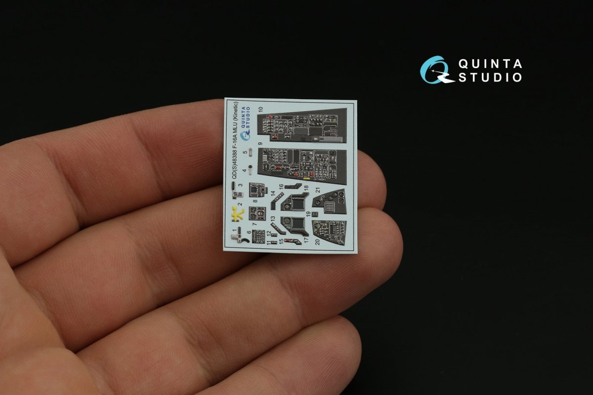 Quinta Studio QD48388 F-16A MLU 3D-Printed &amp;amp; coloured Interior on decal paper (Kinetic) 1/48 – zdjęcie 6