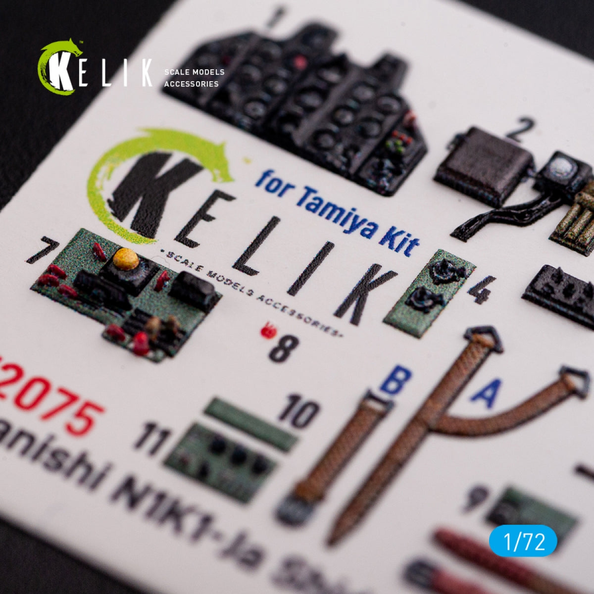 KELIK K72075 N1K1-Ja Shiden Type 11 interior 3D decals for Tamiya kit 1/72 – zdjęcie 5