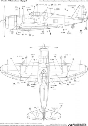 HobbyDecal ST32001V1 P-47 Stencils ver 1 1/32 – zdjęcie 2
