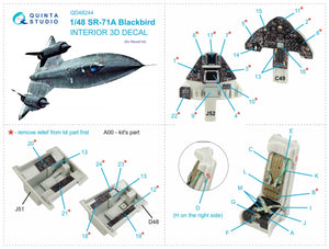 Quinta Studio QD48244 SR-71A 3D-Printed &amp;amp; colored Interior on decal paper (Revell) 1/48 – image 15