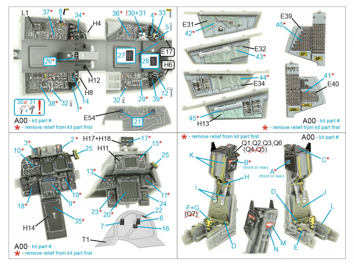 Quinta Studio QD48405 F-14D 3D-Printed &amp;amp; coloured Interior on decal paper (Hobby Boss) 1/48 – zdjęcie 2