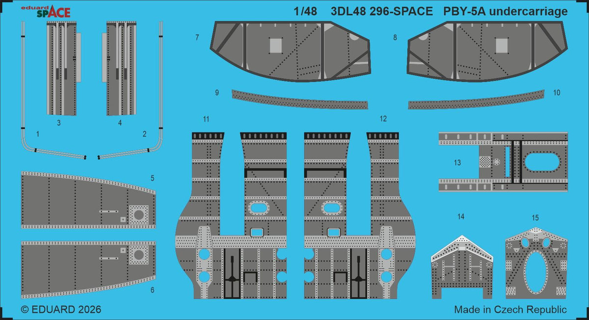 Eduard 3DL48296 PBY-5A undercarriage SPACE for Eduard, Revell 1/48