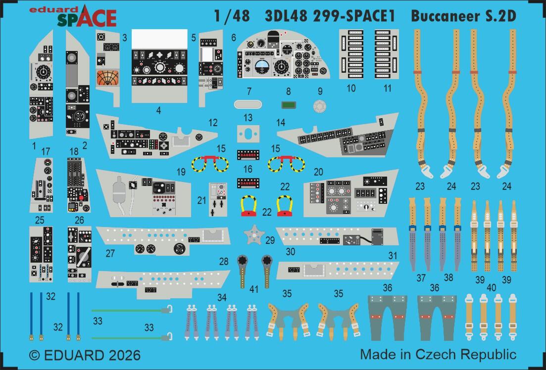 Eduard 3DL48299 Buccaneer S.2D SPACE for Trumpeter 1/48
