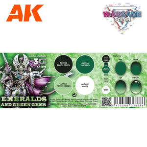 AK Interactive AK1078 WARGAME COLOR SET. EMERALDS AND GREEN GEMS 4x17 ml – image 2