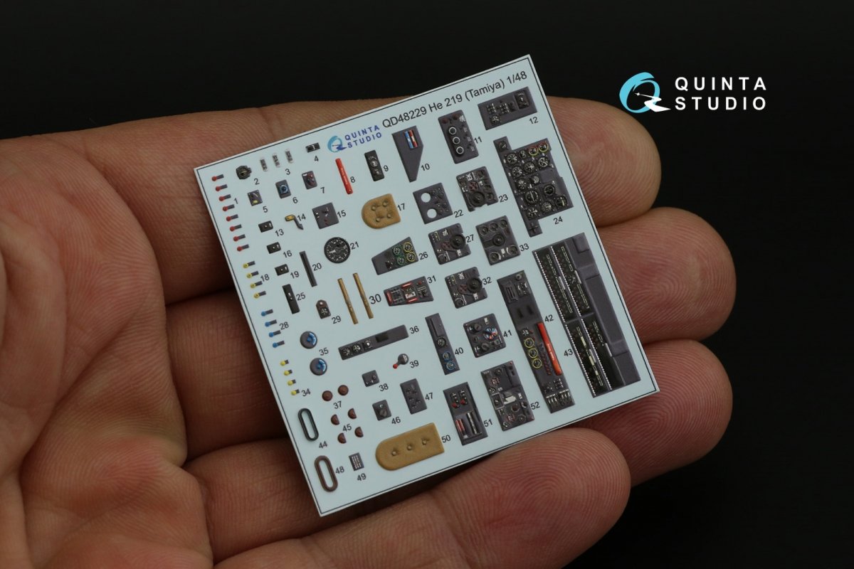 Quinta Studio QD48229 He 219 3D-Printed &amp;amp; coloured Interior on decal paper (Tamiya) 1/48 – zdjęcie 11