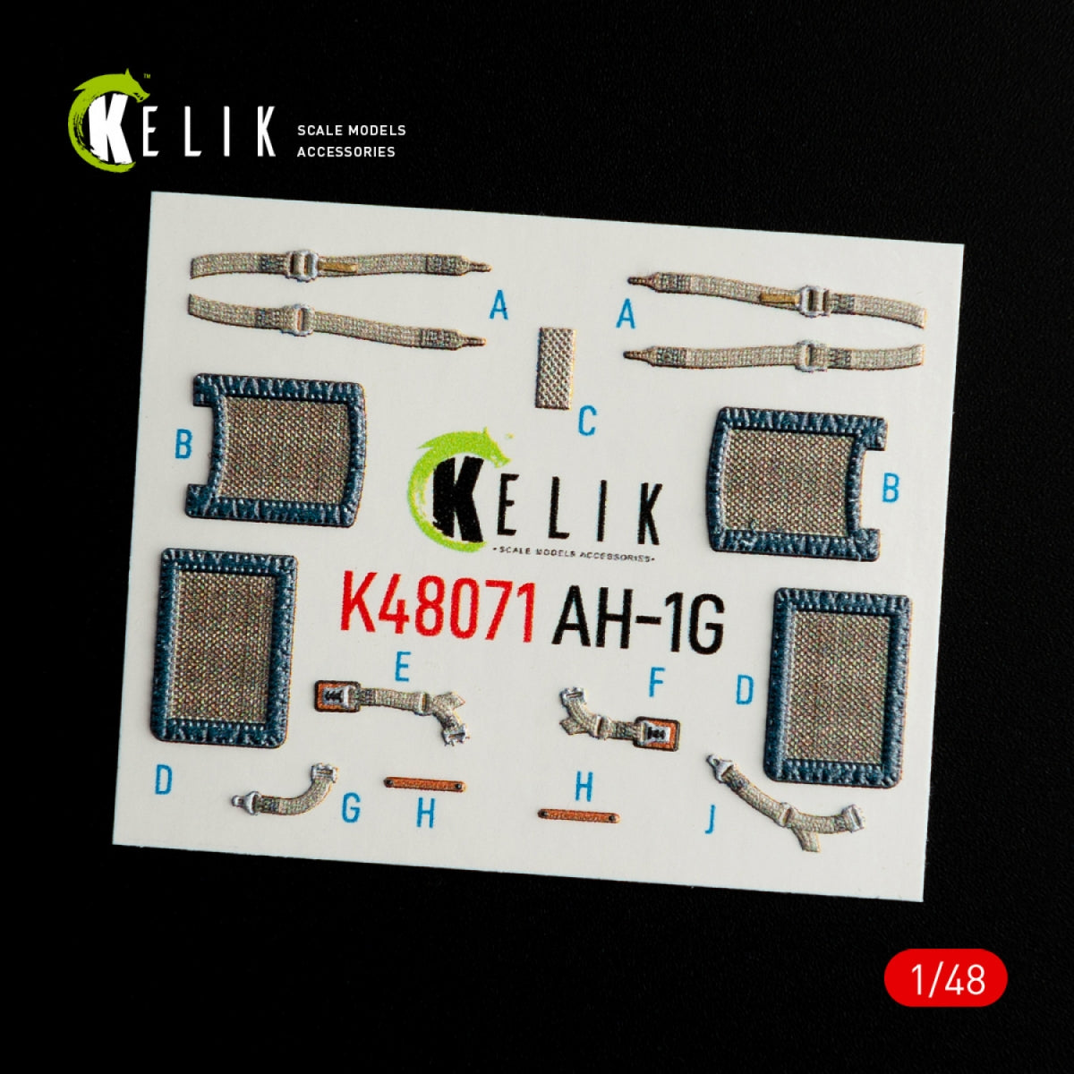 KELIK K48071 AH-1G INTERIOR 3D DECALS FOR ICM/SPECIALHOBBY KIT 1/48 – zdjęcie 2