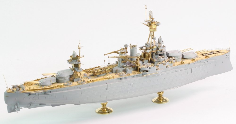 Pontos 35023FN USS BB-34 New York 1944 Detail-up set (w/Teak Tone Deck, Barrels, Resin, PE) – image 3