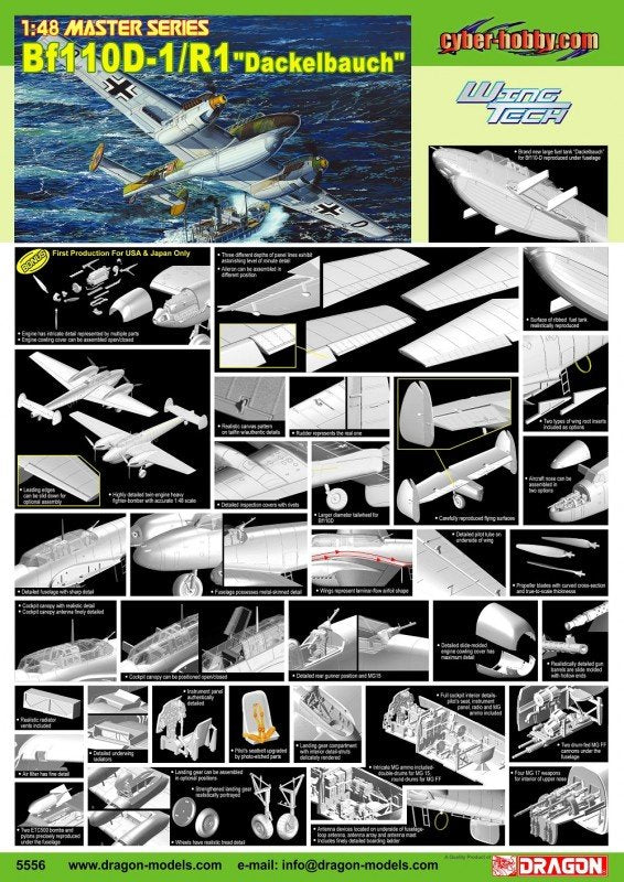 Dragon 5556 Bf-110 D-1/R1 Dackelbauch 1/48 – zdjęcie 2