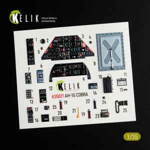 KELIK K35021 AH-1G COBRA INTERIOR 3D DECALS FOR ICM KIT 1/35 – zdjęcie 2