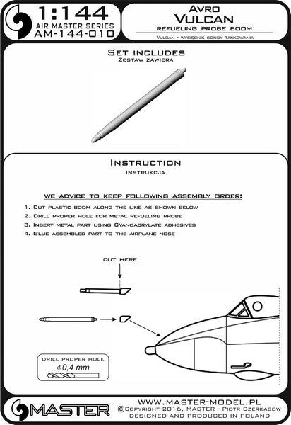 Master AM-144-010 Avro Vulcan - Refueling Probe Boom 1/144 – image 3