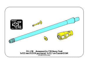 Aber 35L-236 Armament for T10 Heavy Tank 1x122 mm D-25TA, 1x12.7 cm Coaxial DShK (1/35) – image 10