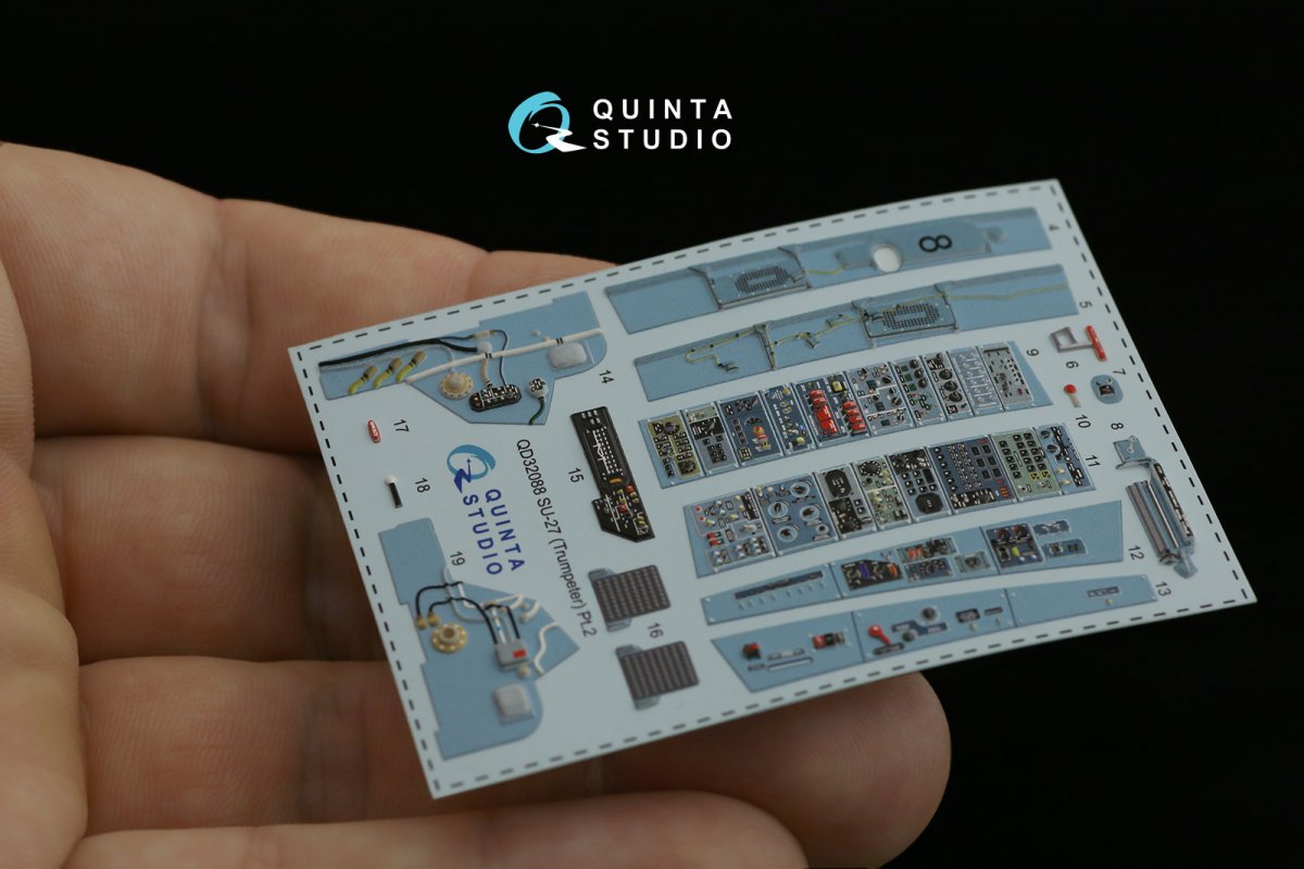 Quinta Studio QD32088 Su-27 3D-Printed &amp;amp; colored Interior on decal paper (Trumpeter) (full version) 1/32 – image 9