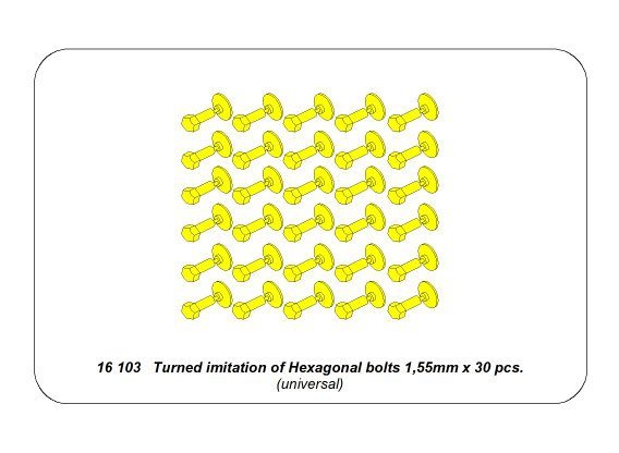 Aber 16103 Turned imitation of Hexagonal bolts 1.55mm x 30pcs. (1/16) – image 4