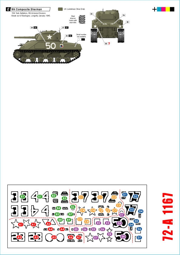 Star Decals 72-A1167 US 6th Armored Division 1. The Super-Sixth in Europe 1944-45. Sherman Mix 1/72 – image 2