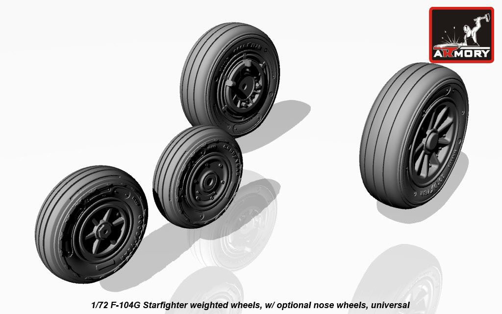 Armory Models AW72312 F-104G Starfighter wheels w/ optional nose wheels 1/72 – zdjęcie 2