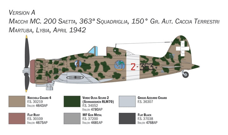 Italeri 2767 Macchi C.200 Serie XXI-XXIII 1/48 – zdjęcie 4