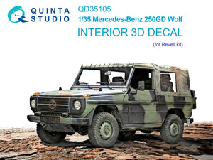 Quinta Studio QD35105 Mercedes-Benz 250GD Wolf 3D-Printed &amp;amp; coloured Interior on decal paper (Revell) 1/35
