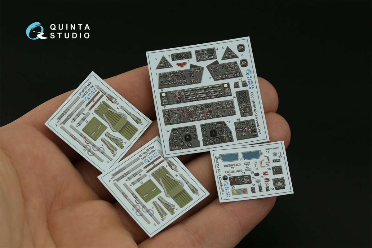 Quinta Studio QD48354 Mi-17 (Mi-8MT Export version) 3D-Printed &amp;amp; coloured Interior on decal paper (Zvezda) 1/48 – zdjęcie 4