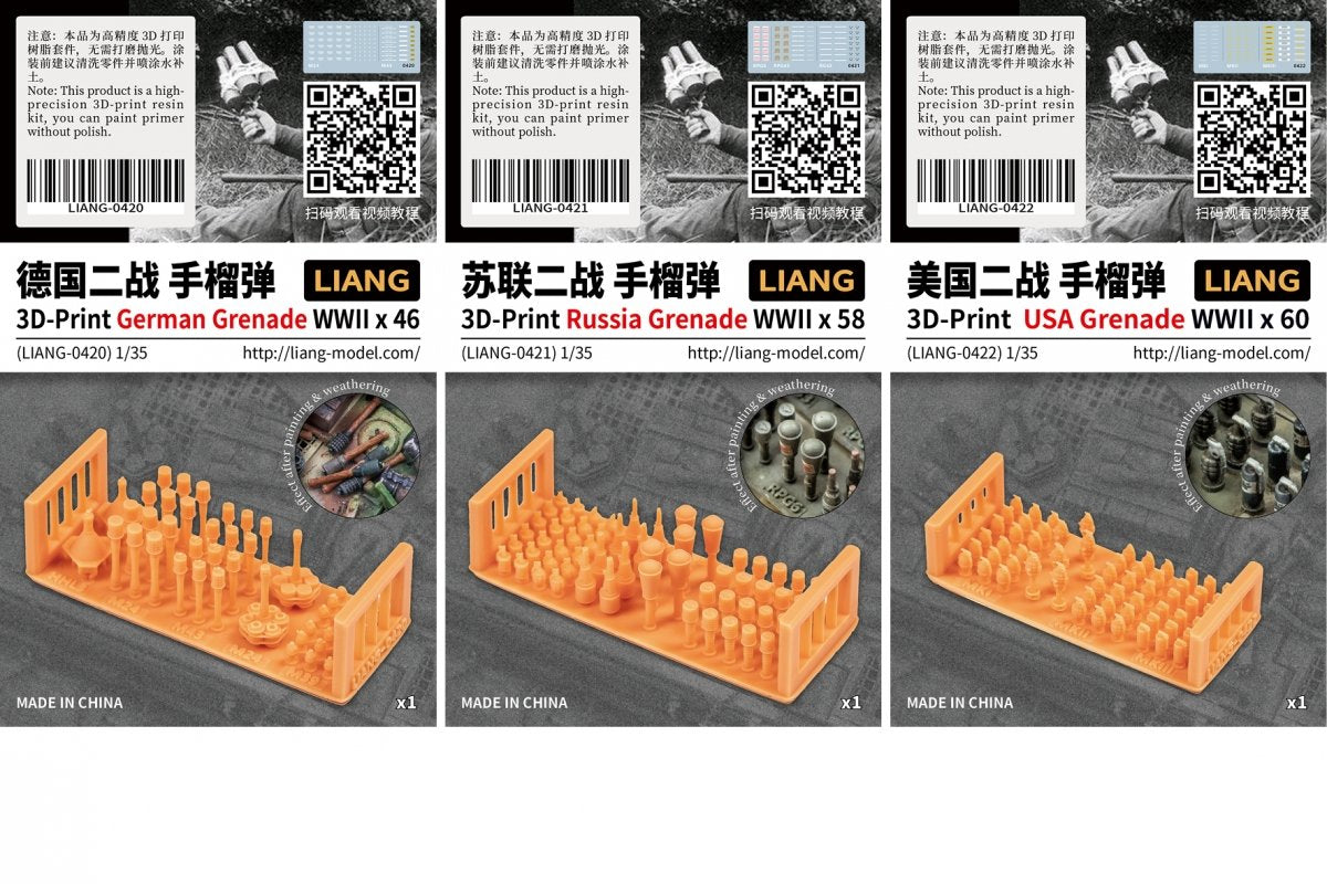Liang 0420 3D-Print German Grenade WWII x 46 1/35 – zdjęcie 6