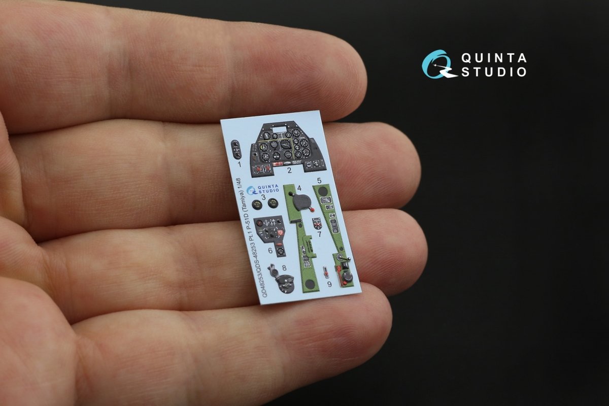Quinta Studio QDS-48253 P-51D 3D-Printed &amp;amp; colored Interior on decal paper (Tamiya) (small version) 1/48 – image 7