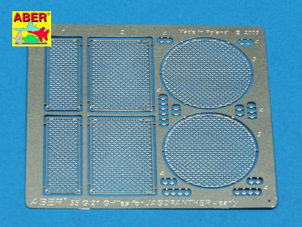 Aber 35G21 Grilles for german tank destroyer Jagdpanther Ausf.G1 early 1/35