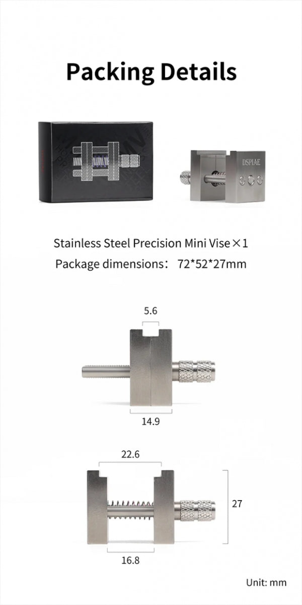 DSPIAE AT-MV Stainless Steel Precision Mini Vise/Vise – image 8