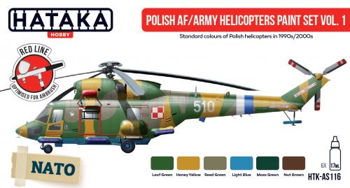 Hataka HTK-AS116 Polish AF / Army Helicopters paint set vol. 1 6x17 ml – zdjęcie 2