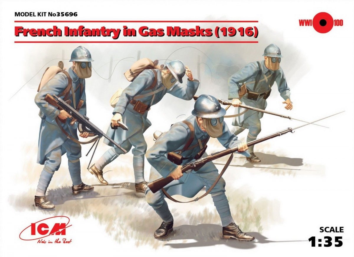 ICM 35696 Infanterie française avec masques à gaz (1916) (1/35) 