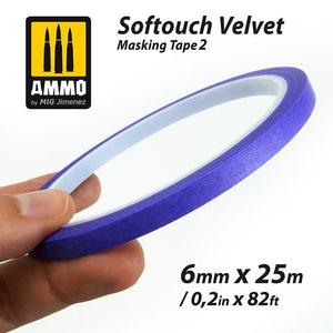 AMMO of Mig Jimenez 8241 SOFTOUCH VELVET MASKING TAPE 2 (6mm X 25M) – zdjęcie 2