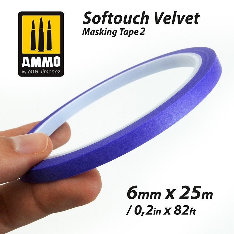 AMMO of Mig Jimenez 8241 SOFTOUCH VELVET MASKING TAPE 2 (6mm X 25M) – zdjęcie 2