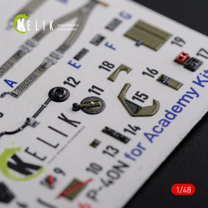 KELIK K48086 P-40N interior 3D decals for Academy kit 1/48 – zdjęcie 7