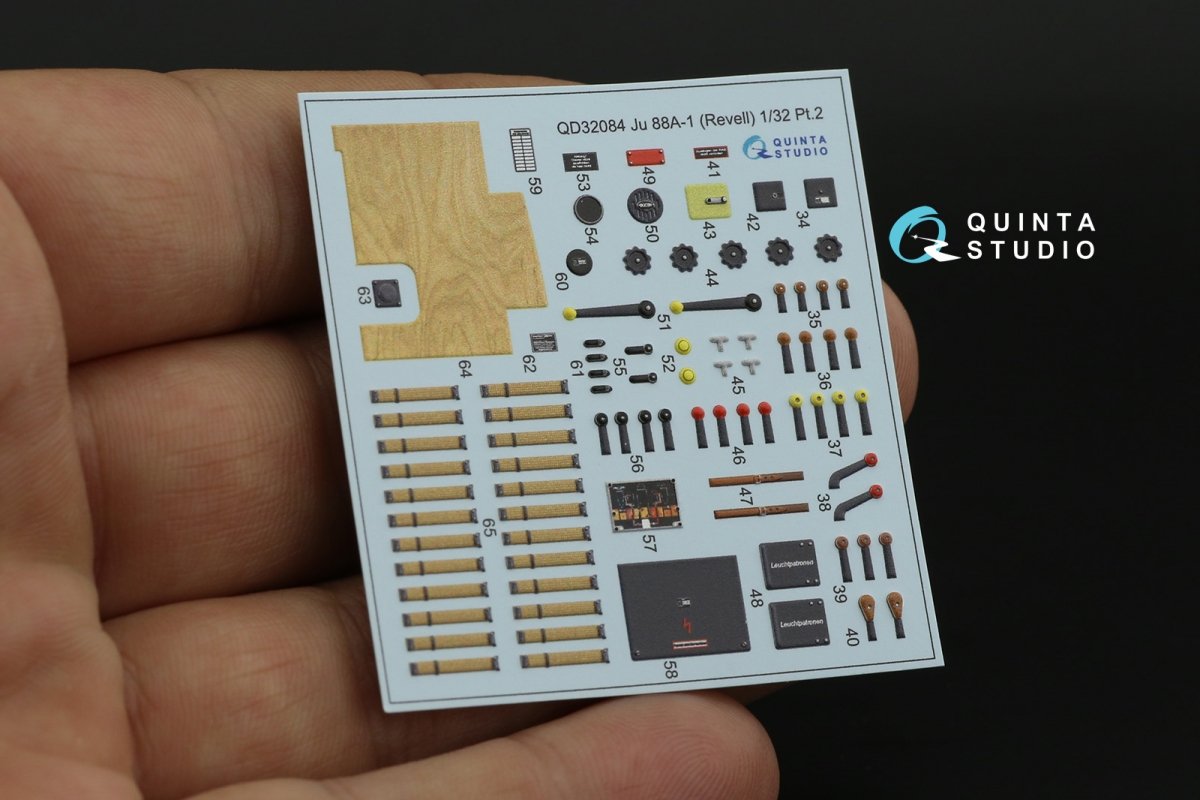 Quinta Studio QD32084 Ju 88A-1 3D-Printed &amp;amp; colored Interior on decal paper (Revell) 1/32 – image 13