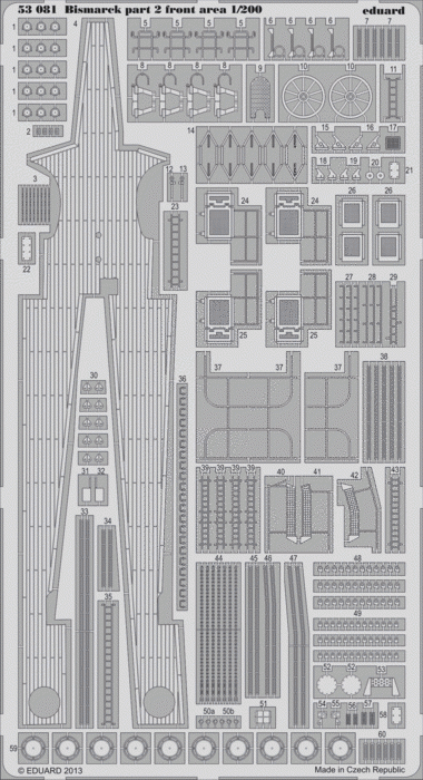 Eduard 53081 Bismarck part 2 - front area 1/200 TRUMPETER