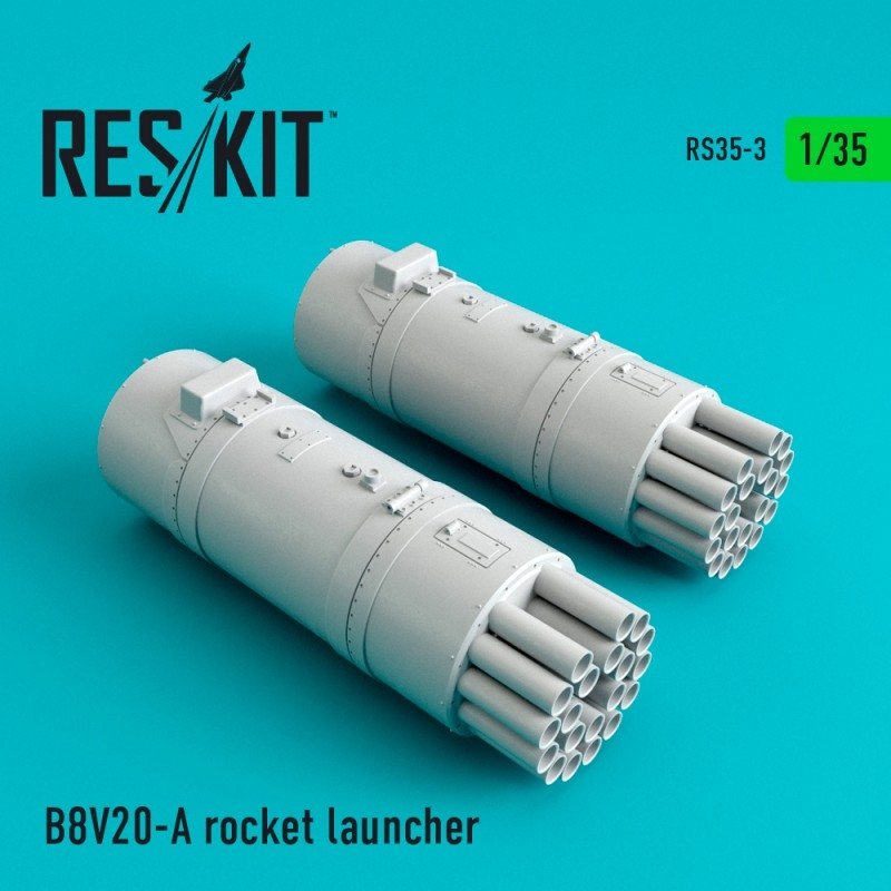 RESKIT RS35-0003 B8V20-А rocket launcher (2 pcs) (Mi-24, Mi-8,Toyota Hilux, BTR-70, URAL) 1/35