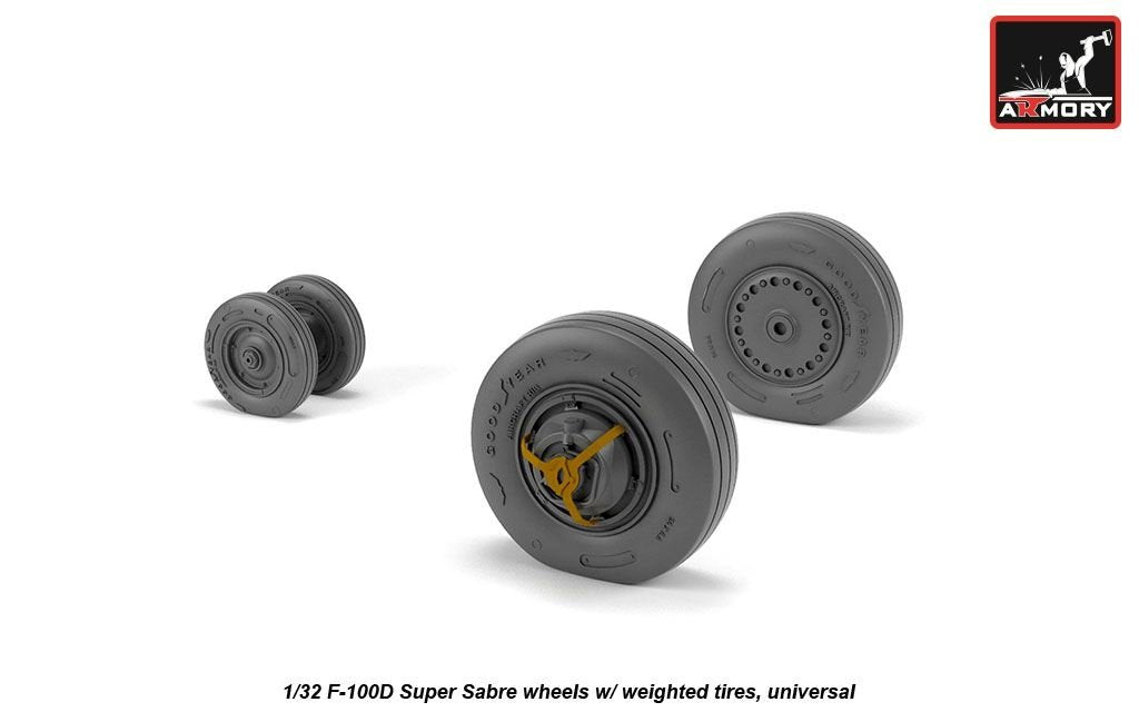 Armory Models AW32303 F-100D Super Sabre wheels w/ weighted tires 1/32 – zdjęcie 2