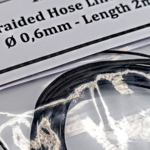 Yamamoto Model Parts YMPTUN75 Braided Hose Line Black 0.6mm 2m 1/24 – image 2