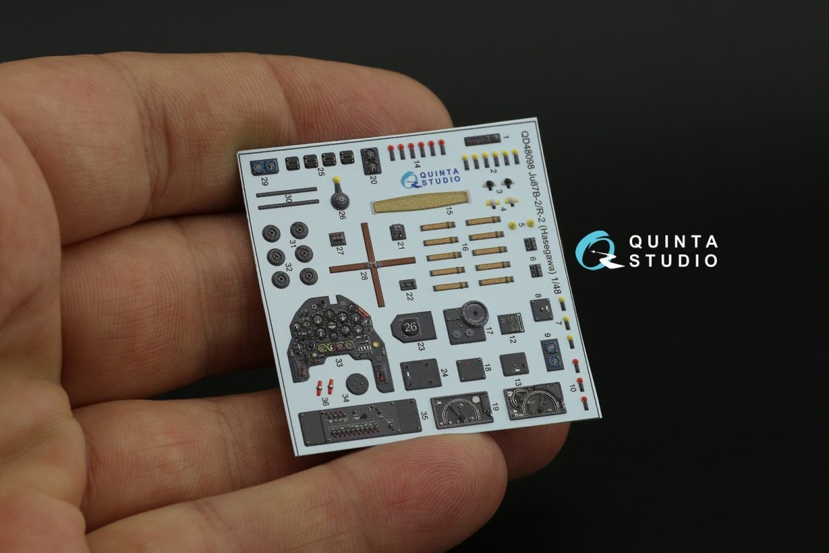 Quinta Studio QD48098 Ju 87B-2/R-2 3D-Printed &amp;amp; coloured Interior on decal paper (Hasegawa) 1/48 – zdjęcie 7