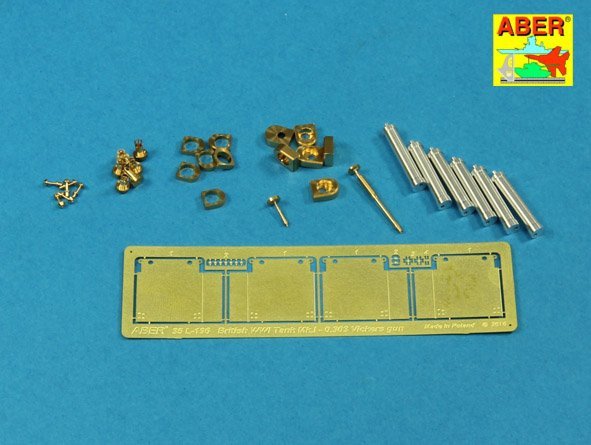 Aber 35L-196 Barrels for British WWI Tank Mk.I Female or 0.303 Vickers gun x 4 8mm Hotchkiss m.1909 x 1 1/35