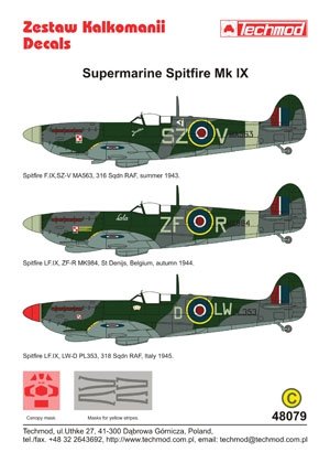 Techmod 48079 - Supermarine Spitfire IX 1/48 – zdjęcie 2