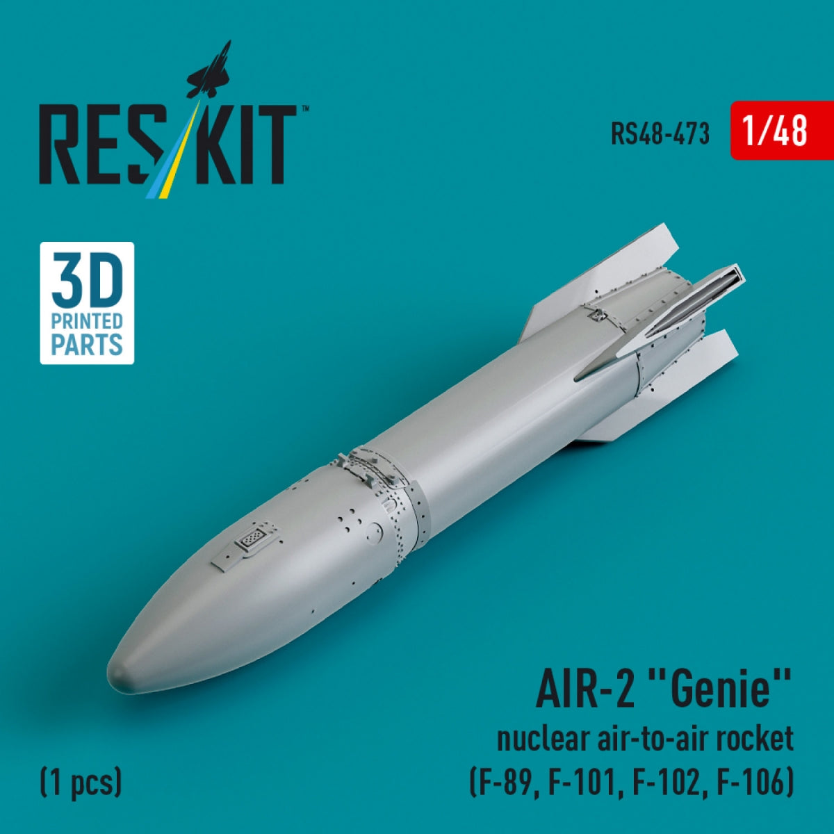 RESKIT RS48-0473 AIR-2 &amp;quot;Genie&amp;quot; nuclear air-to-air rocket (1 pcs) (3D Printed) 1/48