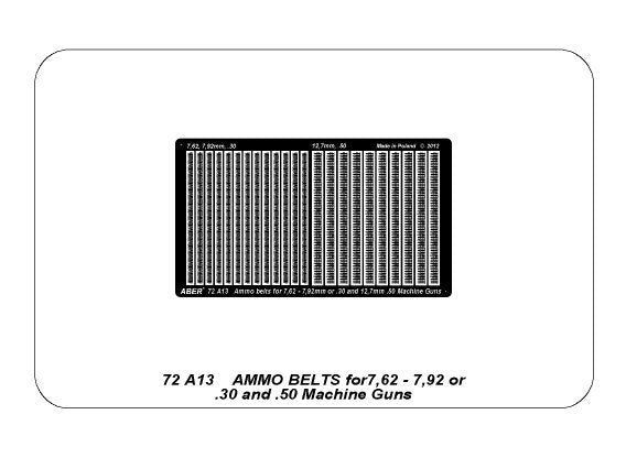 Aber 72A13 Taśmy amunicyjne 7,62-7,92 lub .30 i .50 cala / Ammo belts 7,62-7,92 or .30 and .50 1/72 – zdjęcie 5