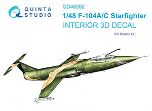 Quinta Studio QD48282 F-104A/С 3D-Printed &amp;amp; colored Interior on decal paper (Kinetic) 1/48