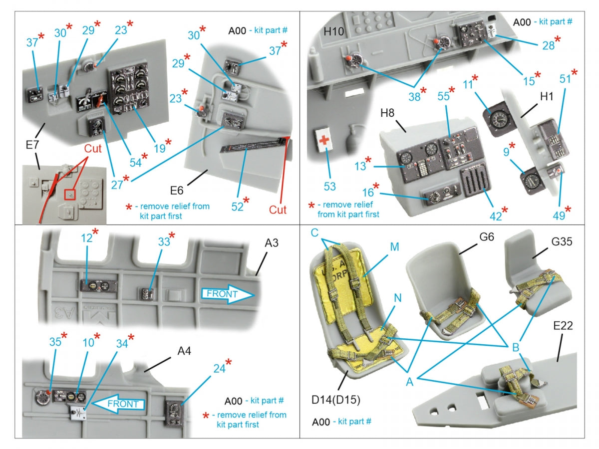Quinta Studio QD48561 Boeing B-17G 3D-Printed &amp;amp; coloured Interior on decal paper (HK models) 1/48 – immagine 8