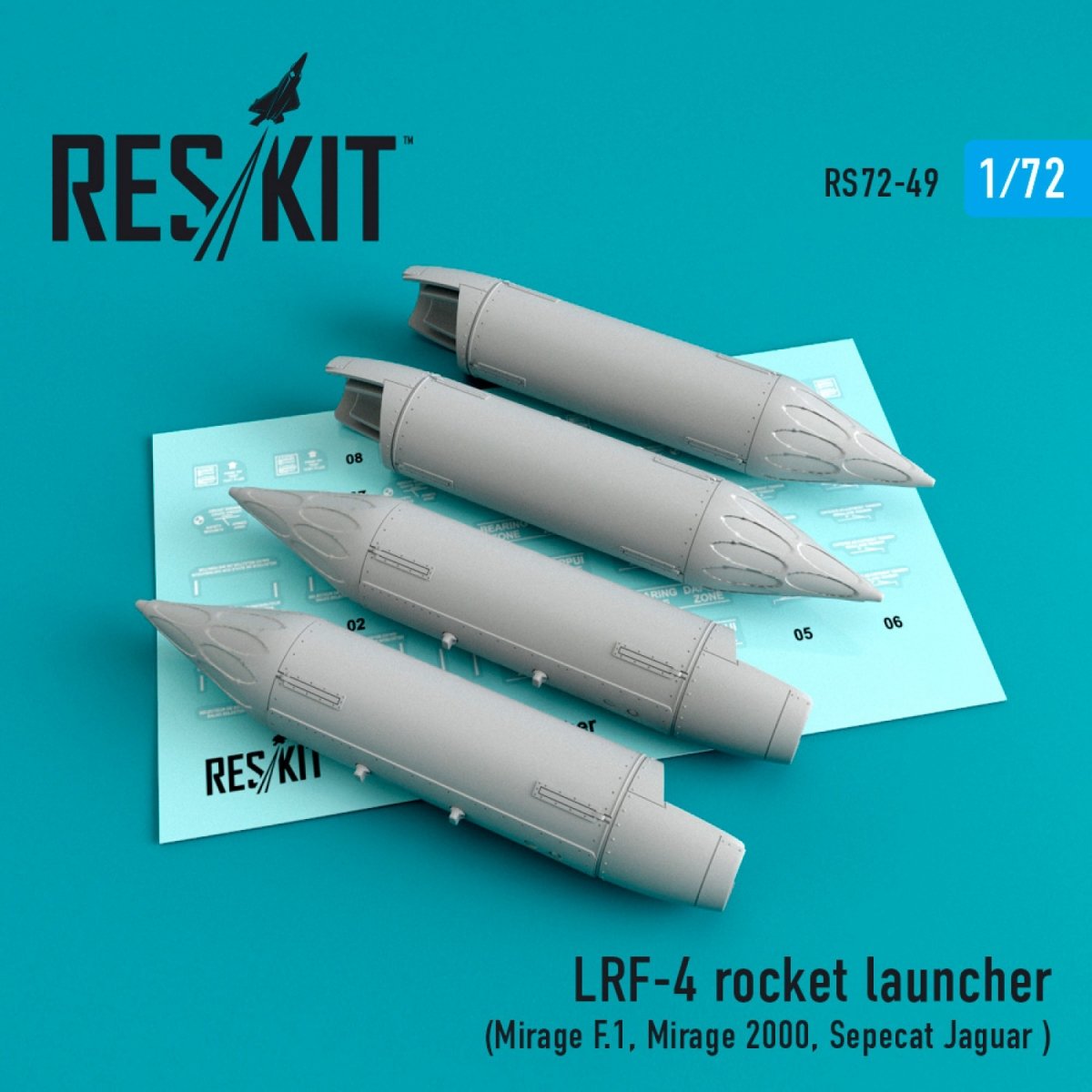 RESKIT RS72-0049 LRF-4 ROCKET LAUNCHERS (4PCS) 1/72