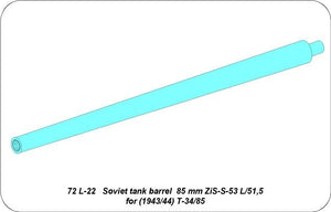 Aber 72L-23 Lufa 76,2mm L-11 do czołgu T-34/76 model z 1940 / Soviet tank barrel 76,2mm L-11 for T-34/76 model 1940 1/72 – zdjęcie 3