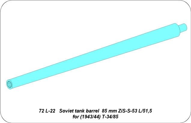 Aber 72L-23 Lufa 76,2mm L-11 do czołgu T-34/76 model z 1940 / Soviet tank barrel 76,2mm L-11 for T-34/76 model 1940 1/72 – zdjęcie 3