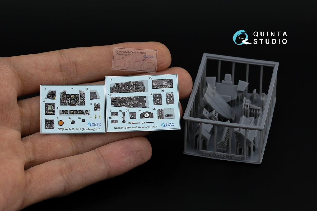 Quinta Studio QDS+48485 F-4B Phantom II 3D-Printed &amp;amp; coloured Interior on decal paper (Academy) (Small version) (with 3D-printed resin parts) 1/48 – immagine 2