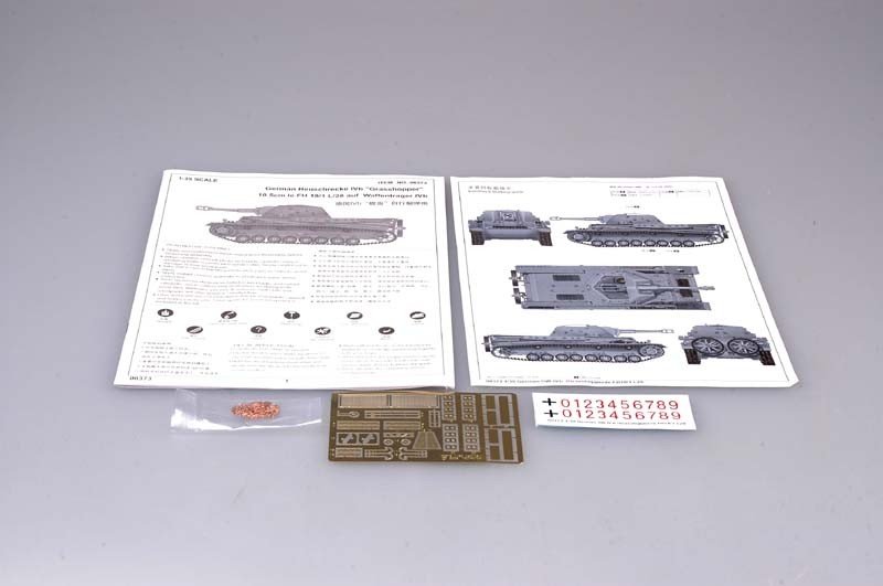 Trumpeter 00373 Heuschrecke IVb Grasshopper 10.5cm le FH 18/1 L/28 auf Waf 1/35 – zdjęcie 3